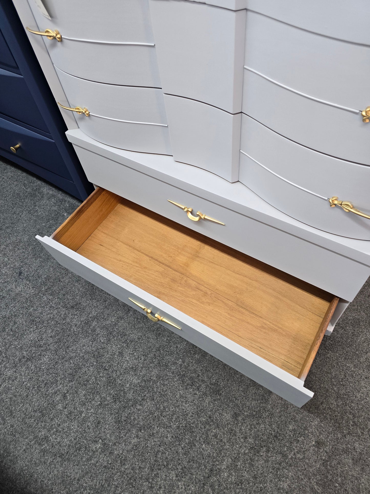 MCM gray/blue chest