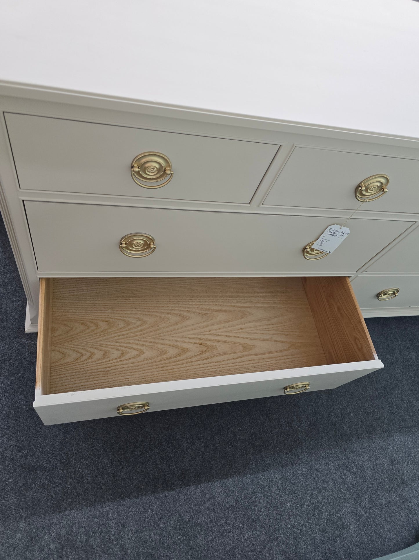 Ethan Allen beige Solid wood dresser