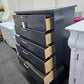 Dark blue 5 drawers lacquer chest