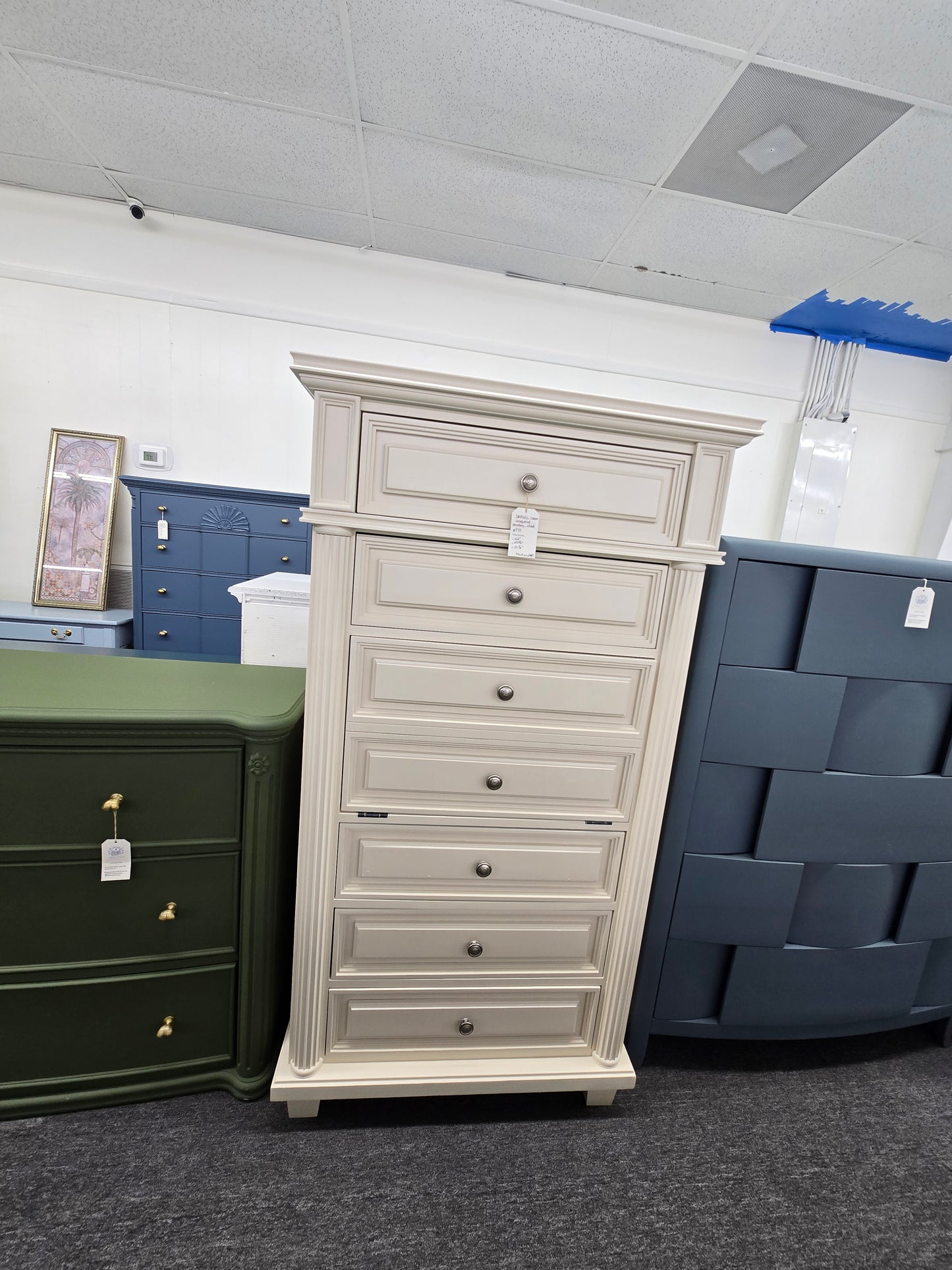 Drexel heritage cream lacquered chest/secretary