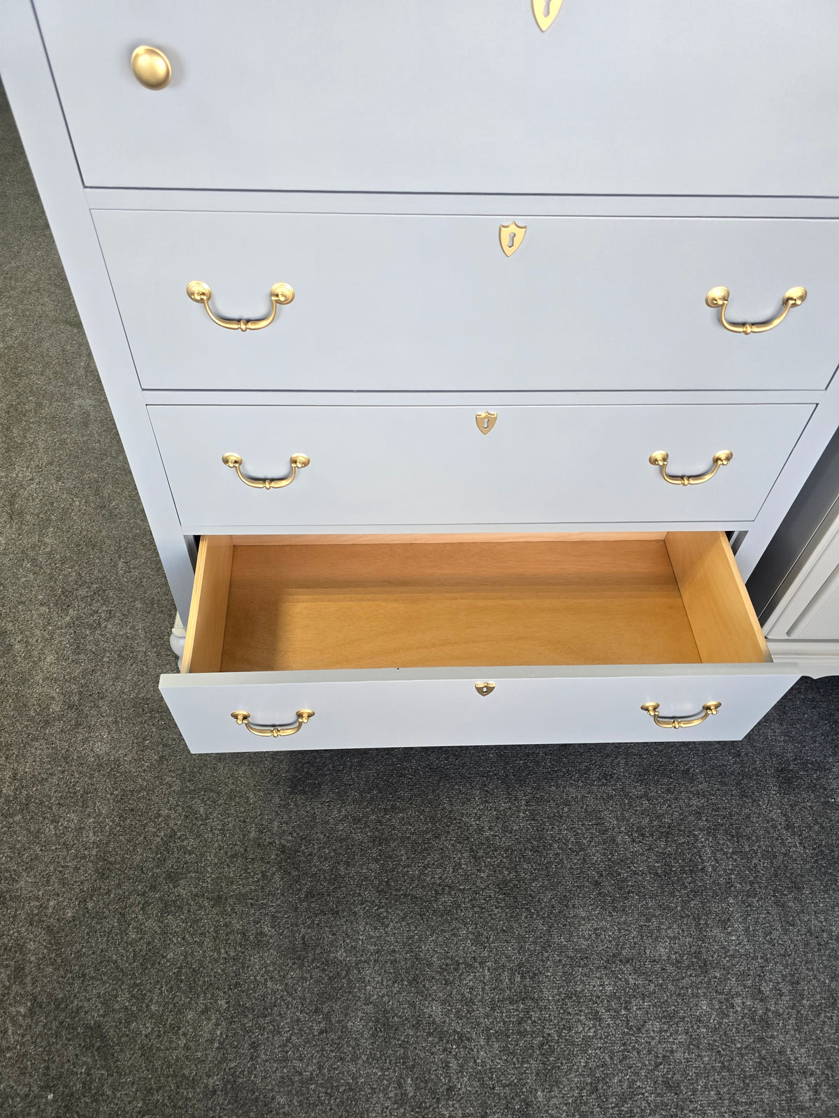 Broyhill tall gray chest