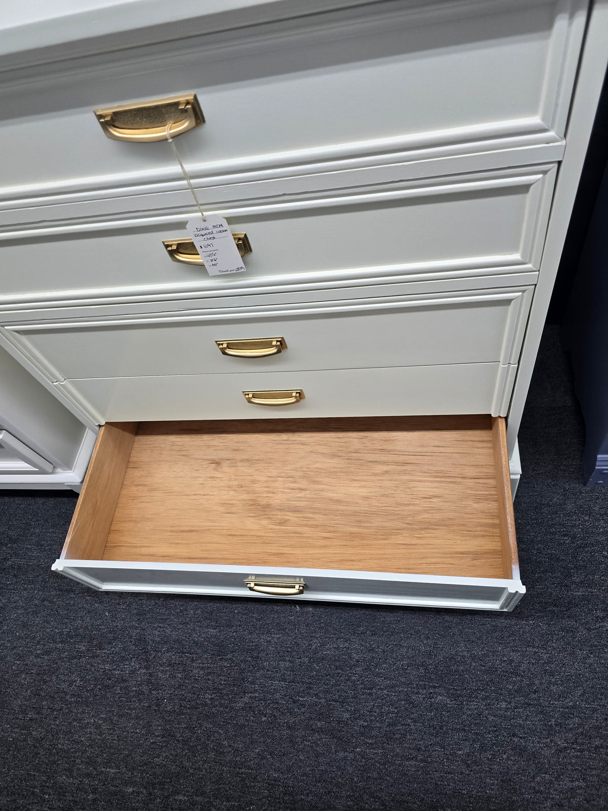 MCM cream lacquered Dixie chest