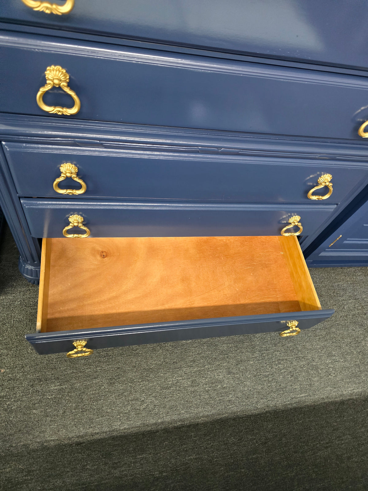 Laura Ashley blue Lacquered tall chest