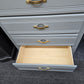 5 drawers green gray chest