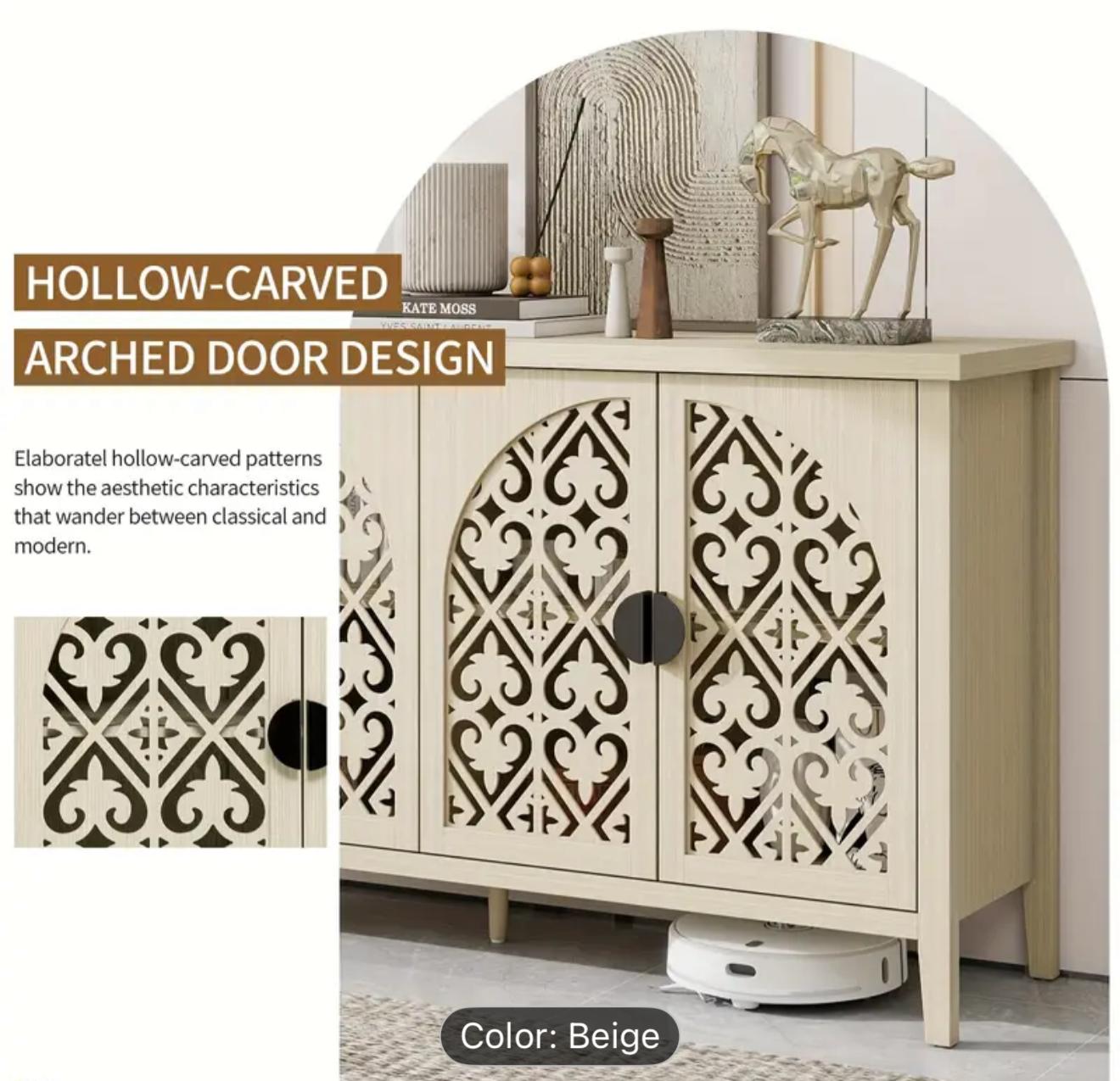 Hollow 4 drawers cabinet natural wood- new