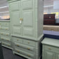 Havertys green bamboo armoire