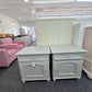 Solid wood pair of gray end tables