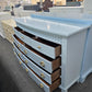 Baby blue Lacquered bowfront dresser