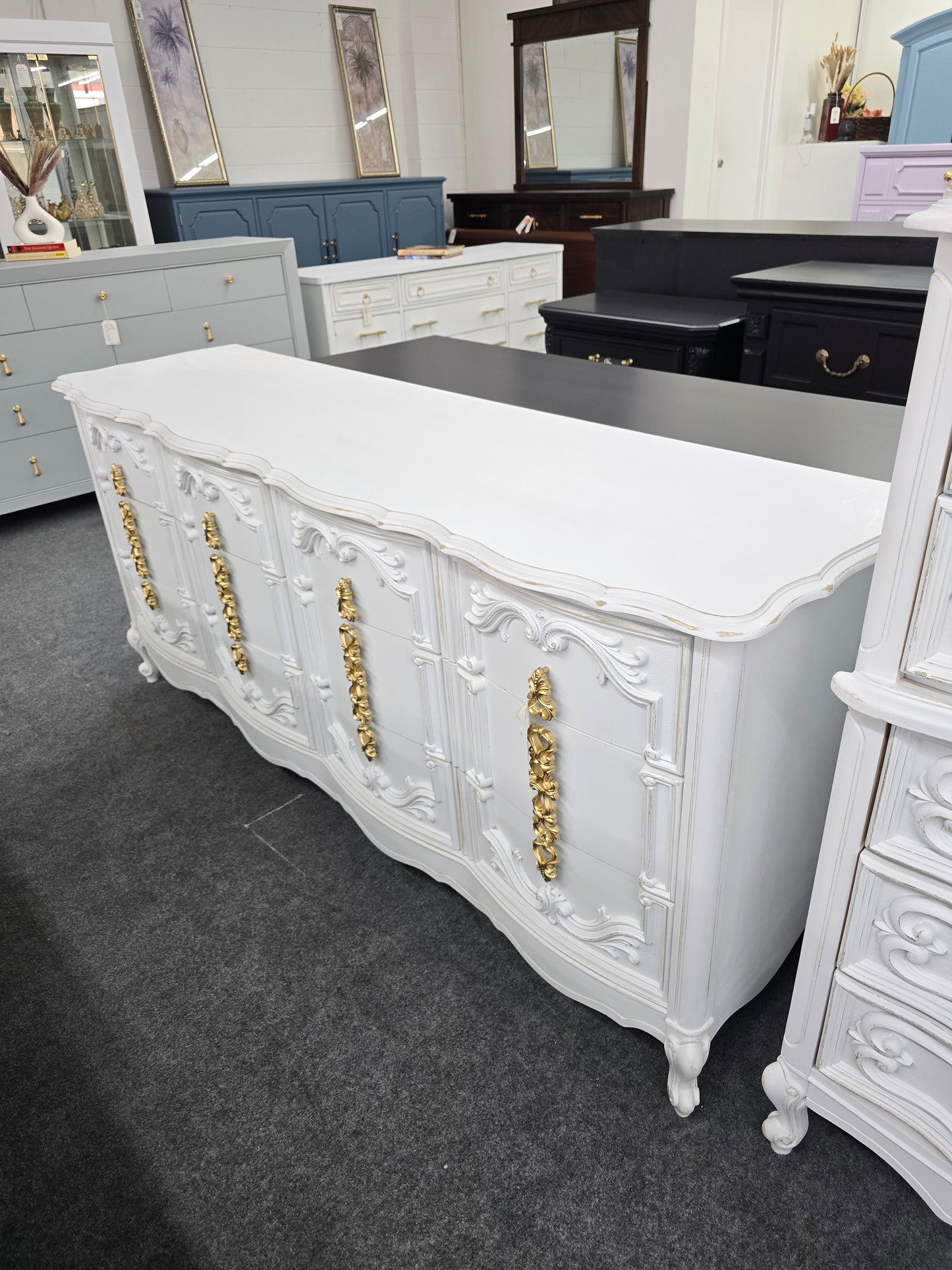 Bassett white Distressed dresser