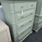Havertys green bamboo chest