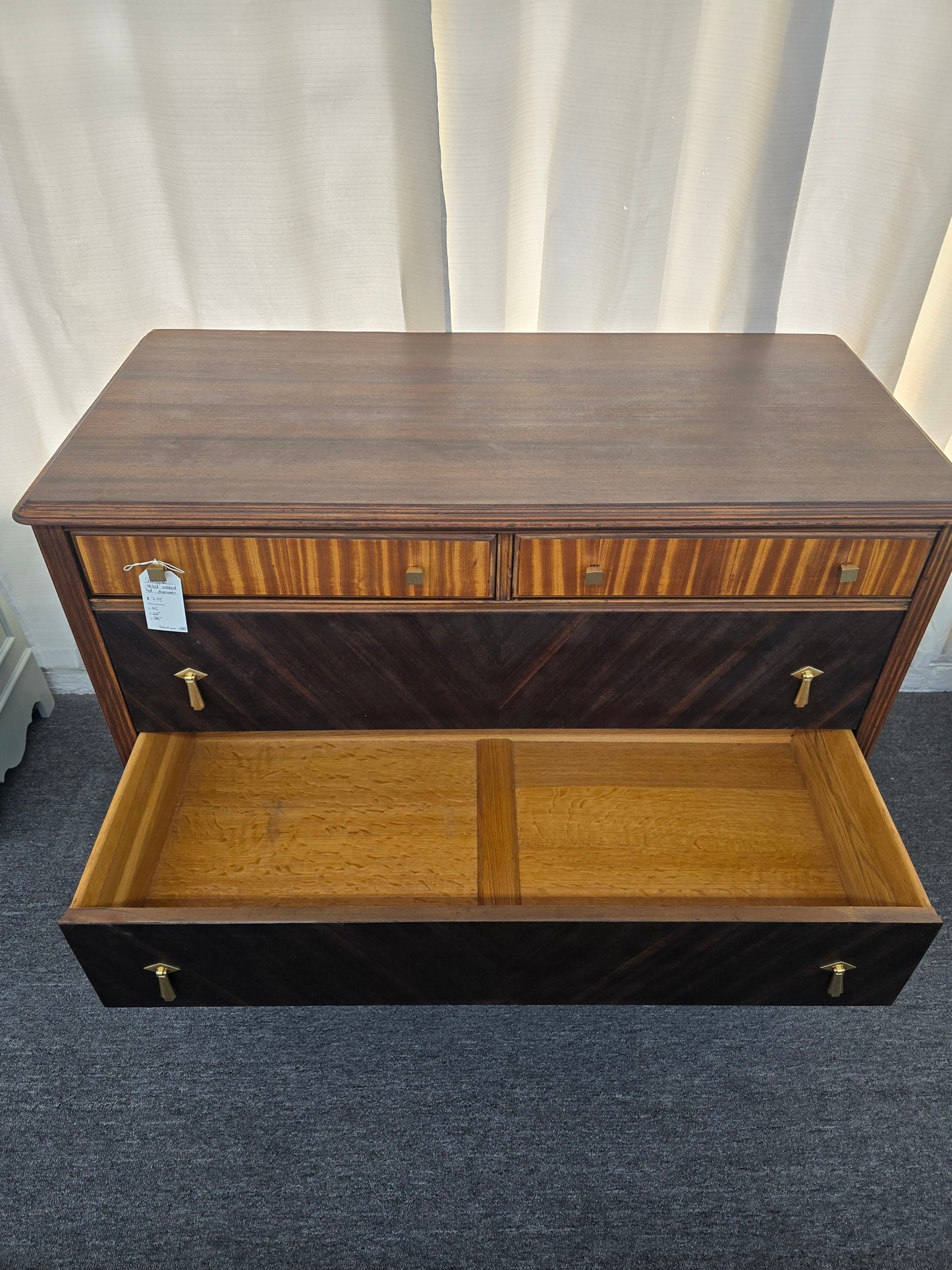 Antique solid wood 4 drawers dresser