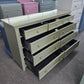 Olive green lacquered 9 drawers dresser