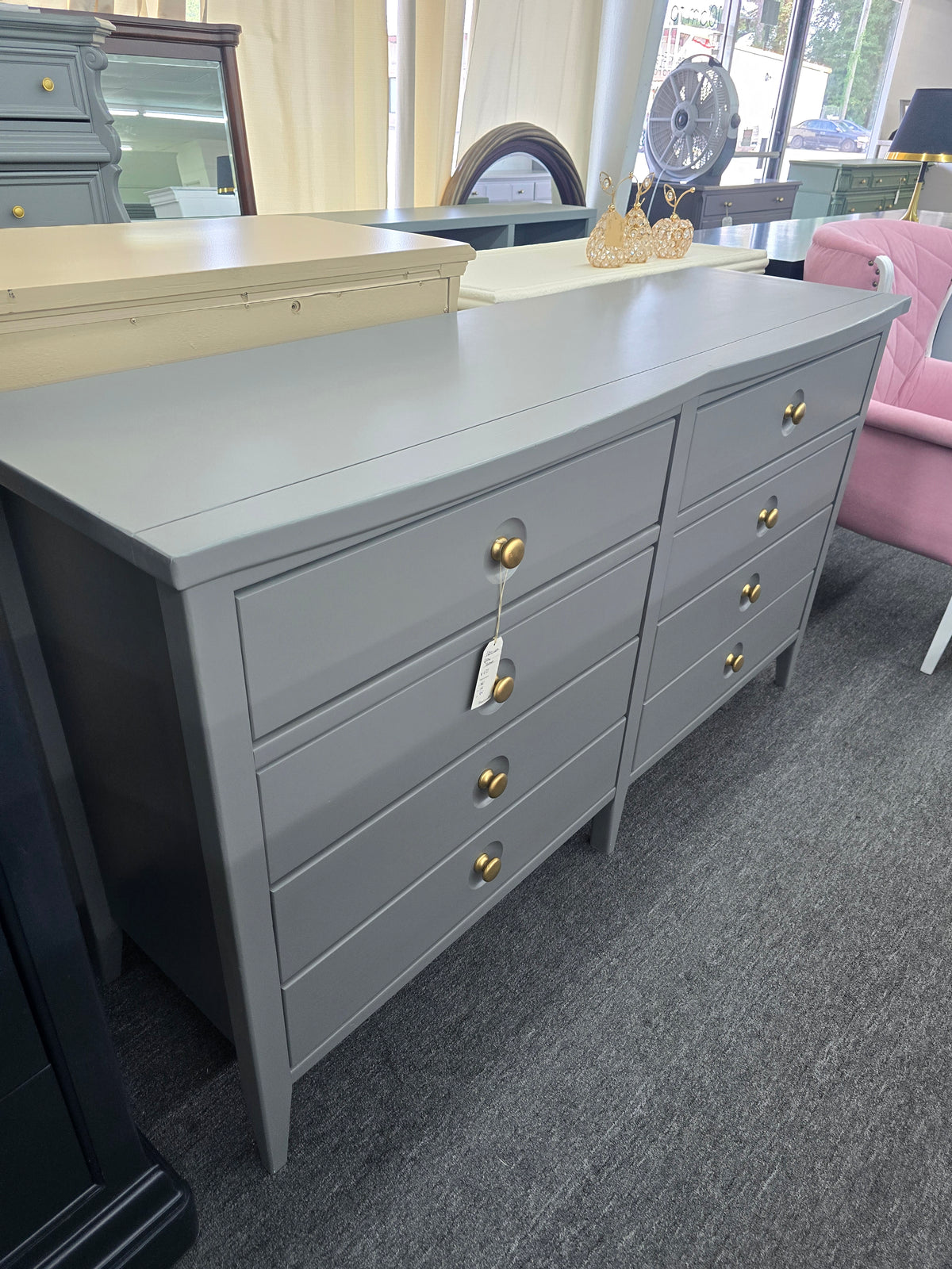 8 drawers gray dresser