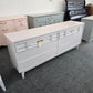 Mid century modern pale pink Bassett dresser