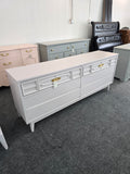 Mid century modern pale pink Bassett dresser