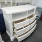 Beautiful off-white bowfront dresser/stand