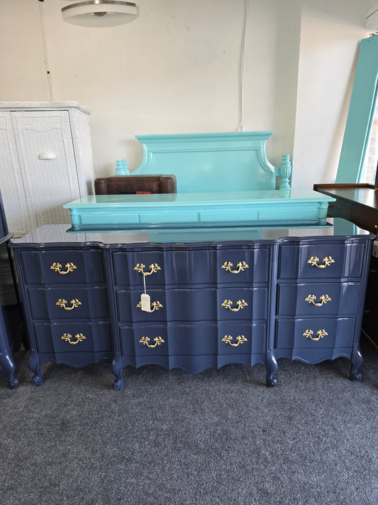 Lacquered navy French provincial dresser