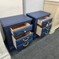 Legacy traditions navy blue pair of vintage nightstands