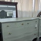 Antique green curved 4 drawers dresser