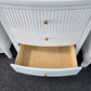 Gorgeous white bowfront pair of nightstands