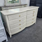 8 drawers cream lacquered dresser