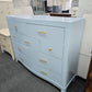 Blue lacquer modern tall dresser