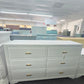White lacquered dresser 6 drawers