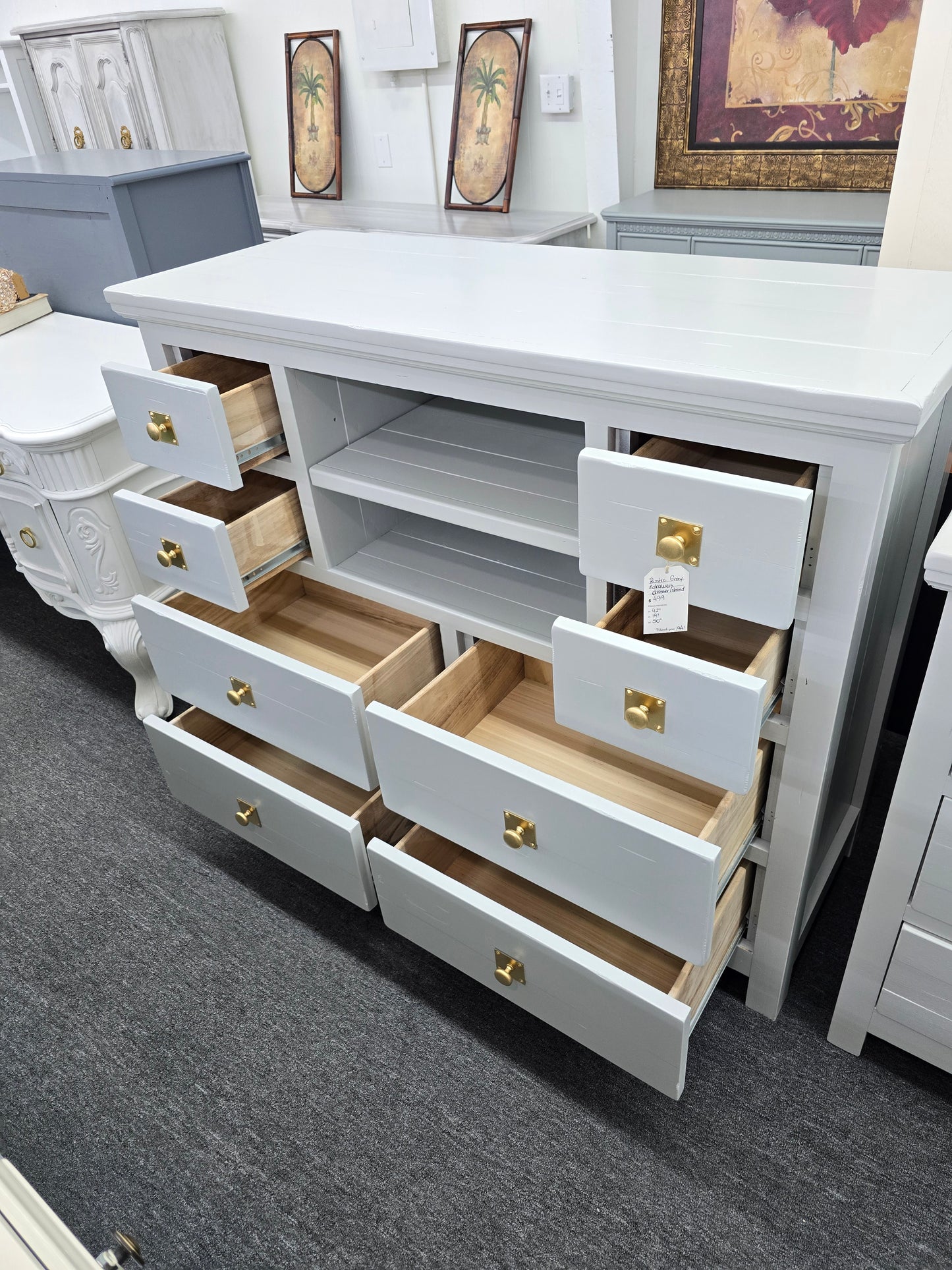 Rustic gray dresser / stand