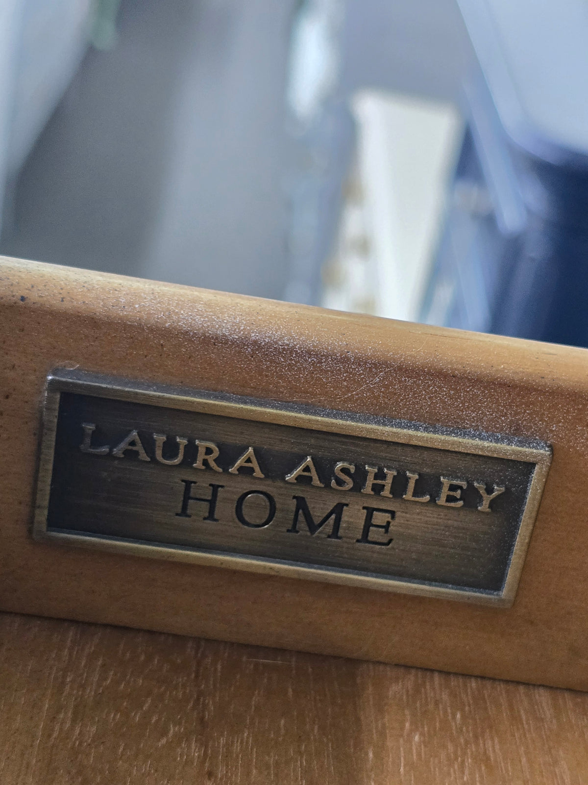 Laura Ashley blue Lacquered tall chest