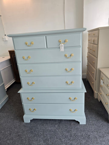 Solid wood green chest