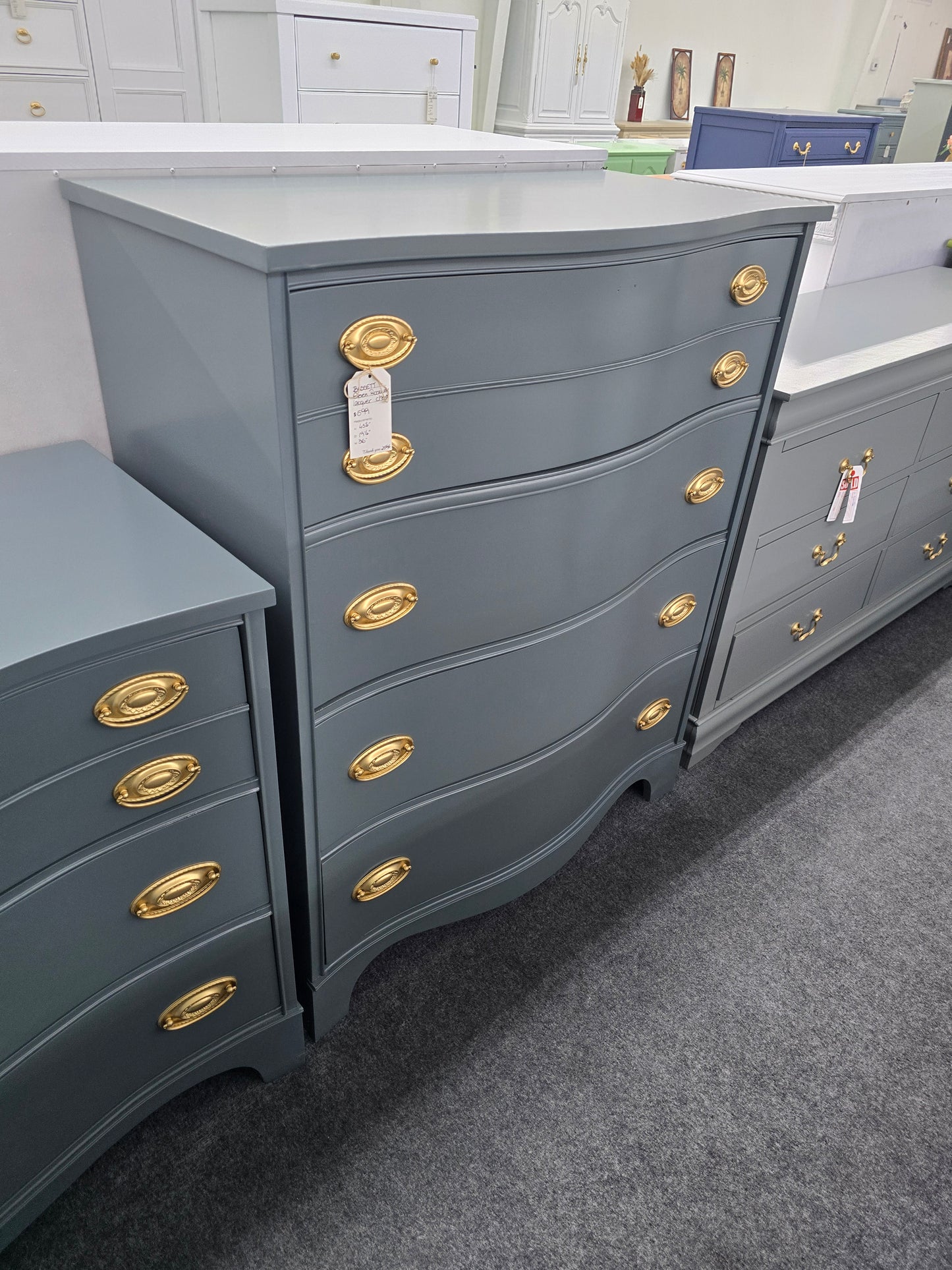 Bassett dark green lacquered chest