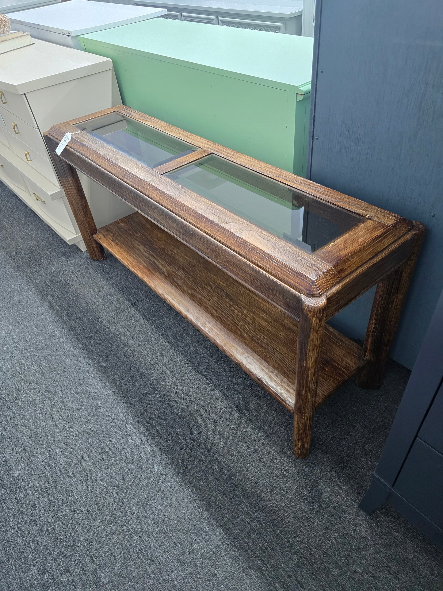 Rustic wood entry table