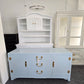 Baby blue solid wood WHITE FURNITURE  lacquer sideboard