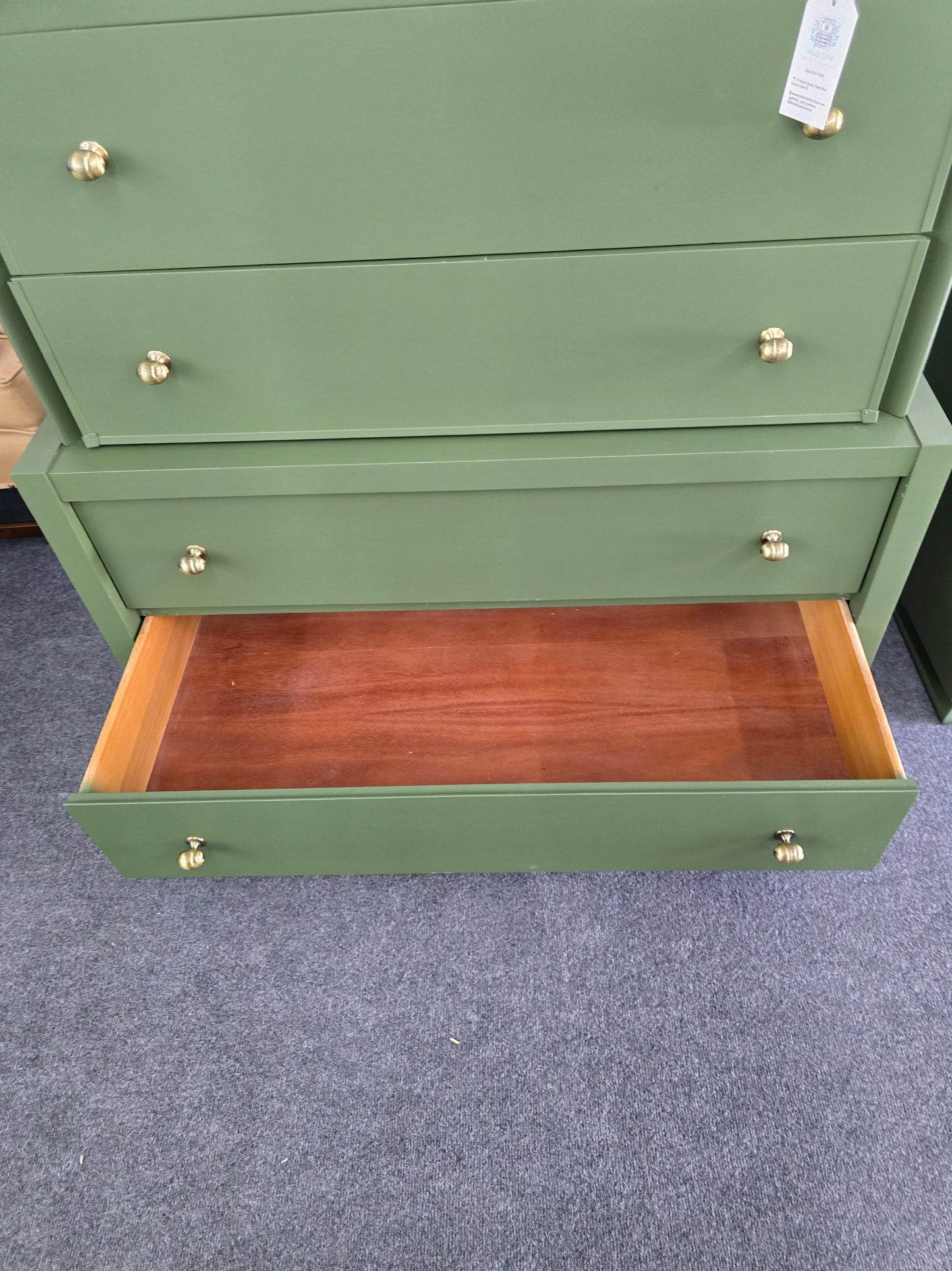 Solid wood MCM green chest