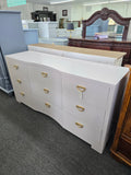 Pale pink 9 drawers dresser