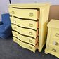 Bowfront yellow modern chest