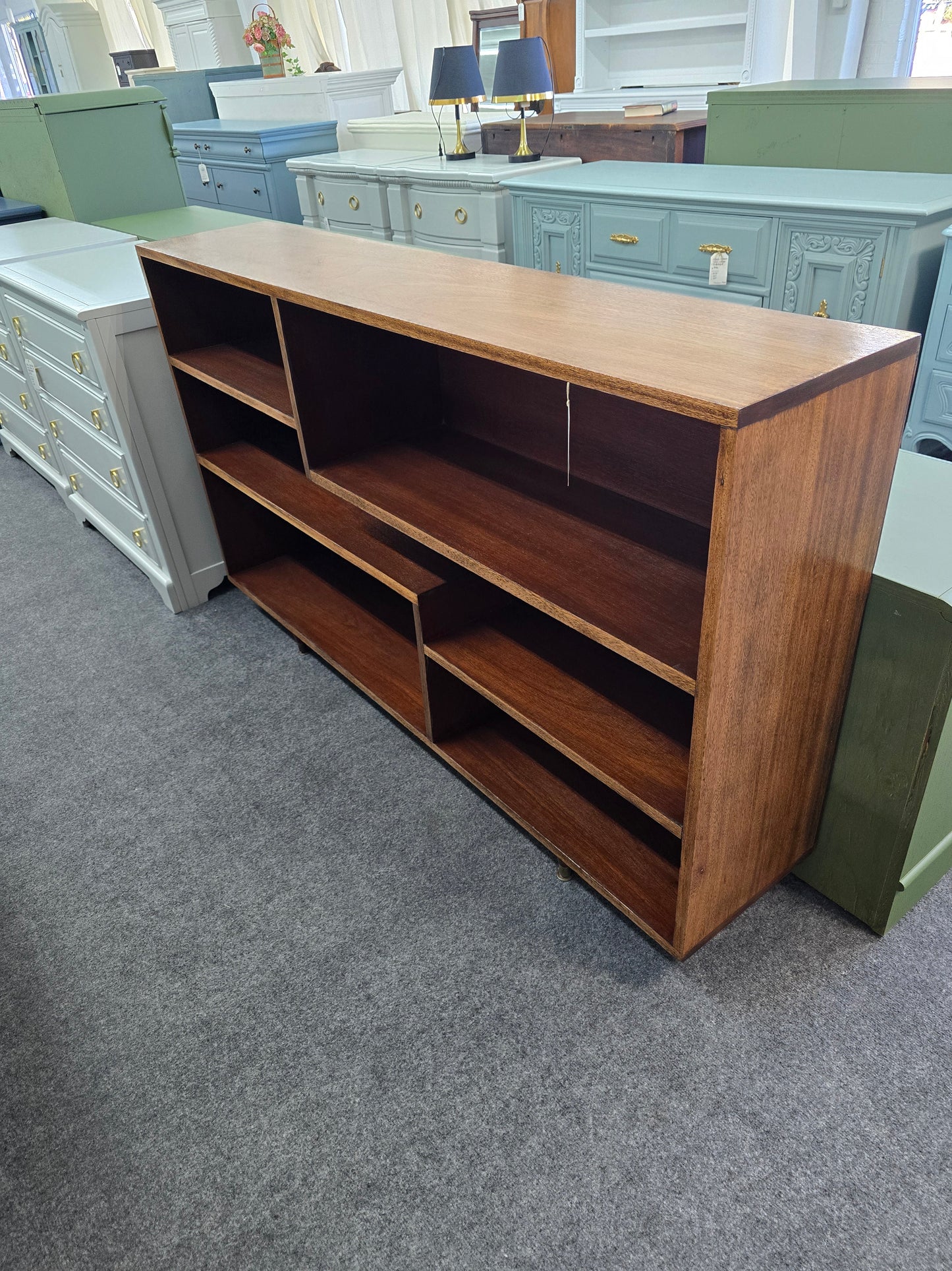 Mid century modern solid wood bookshelf