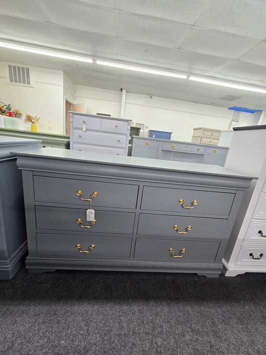 6 drawers green gray classic dresser