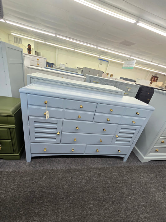 6 drawers/2doors blue dresser