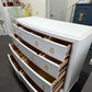 White lacquered 10 drawers dresser