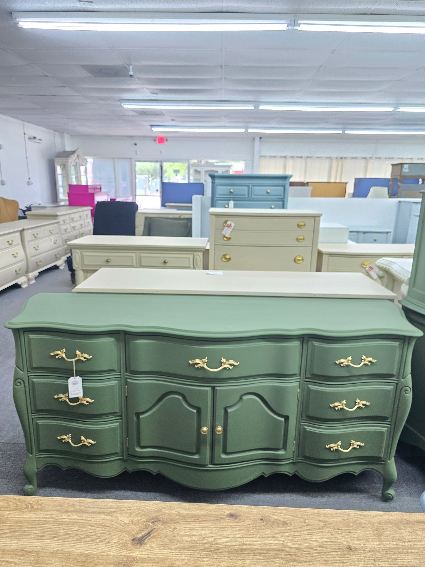Secret garden green french provincial dresser