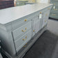 Solid wood 11 drawers gray dresser