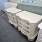 Pair of creamy carved nightstands