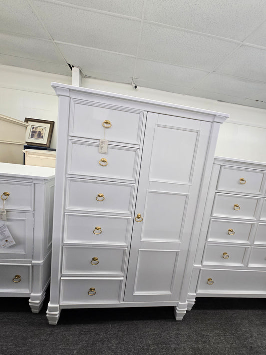 White lacquered Ashley chest/armoire