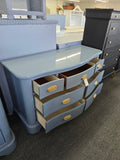 Blue lacquer gloss 7 drawers dresser