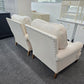 Set of 2 cozy off white re upholstered chairs