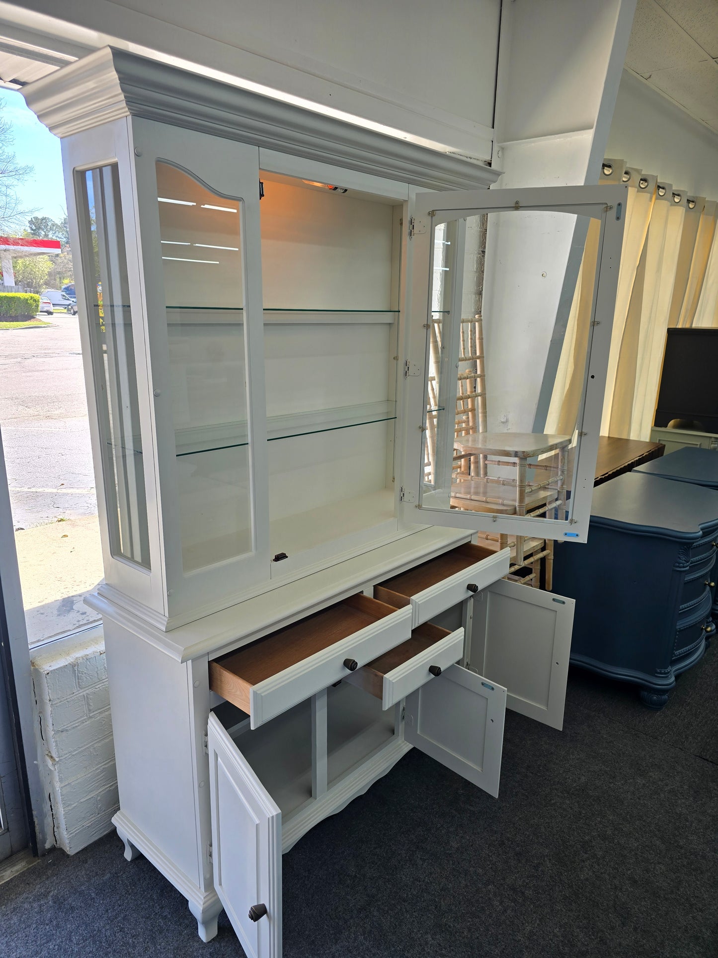 Off white China cabinet