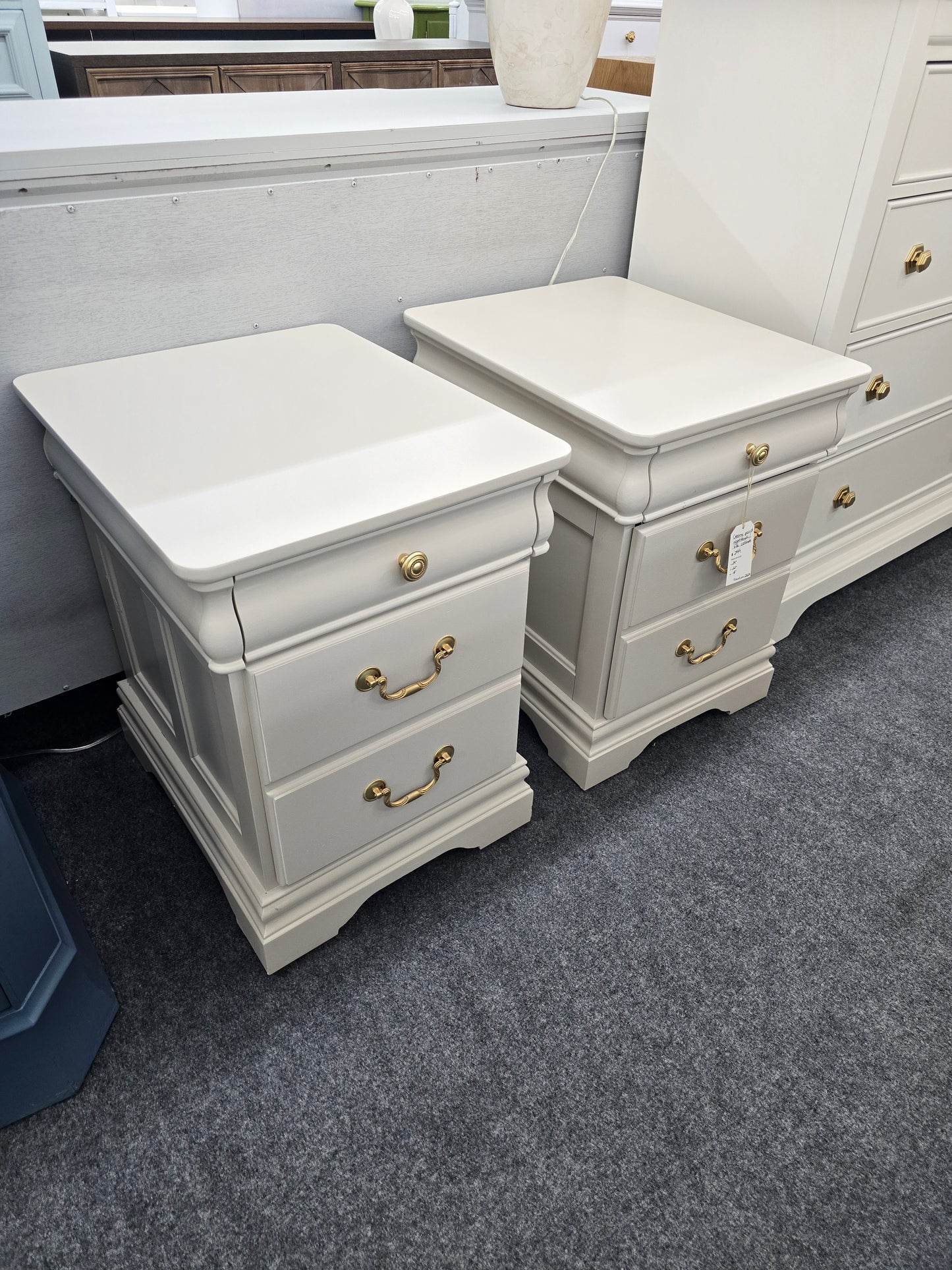 Creamy pair of nightstands/ file cabinets