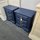 Legacy traditions navy blue pair of vintage nightstands