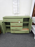 Oak moss green dresser non symmetrical